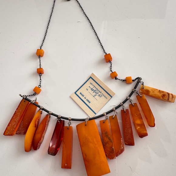 Vintage Baltic Amber Necklace Butterscotch Honey 875 Silver Chain USSR Soviet 老琥 - Picture 7 of 10